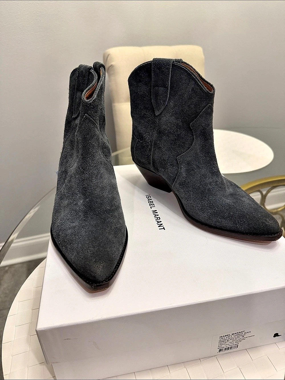 ISABEL MARANT DEWINA ANKLE BOOTS FADED BLACK 39